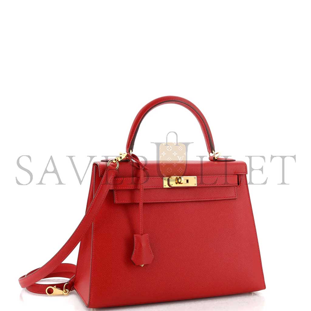 HERMÈS MASTER KELLY HANDBAG ROUGE VIF EPSOM WITH GOLD HARDWARE 28 (28*22*10cm) 